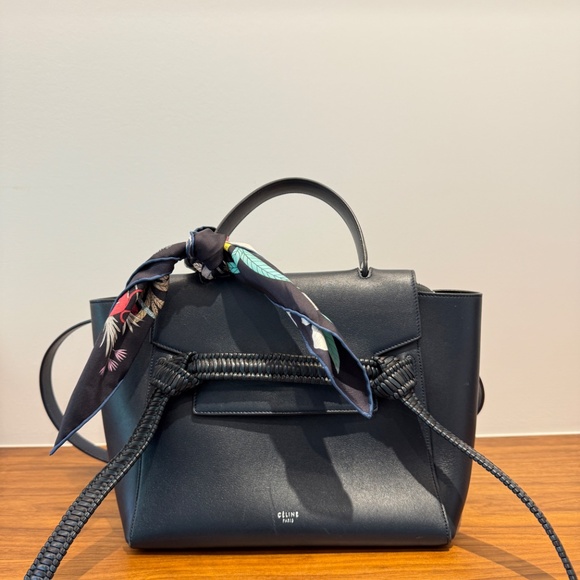 Celine Smooth Calfskin Micro Bi-Color Braided Belt Bag Dark Sea - Picture 10 of 10